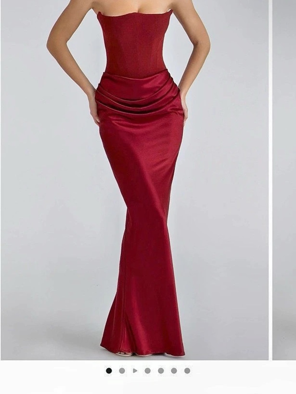 House of CB Persephone Strapless Corset Gown in Red
